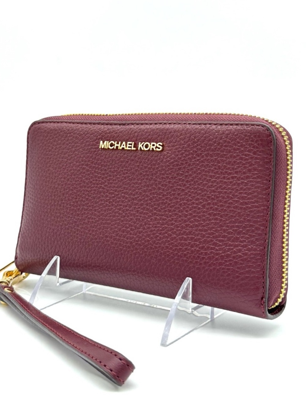 Michael Kors Large Flat Mf Phone Case Wallet Ox Blood